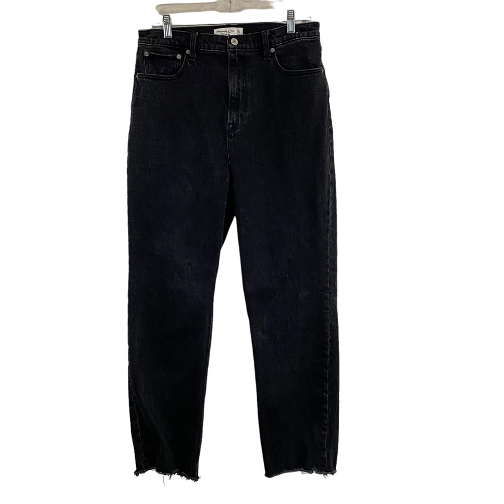 Abercrombie & Fitch The Ankle Straight Ultra High Rise Jeans Faded Black Size 31